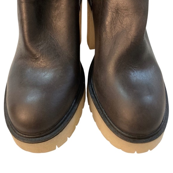 FREE PEOPLE Jesse Cutout Platform Lug Rubber Sole Leather Ankle Boots - Picture 10 of 16